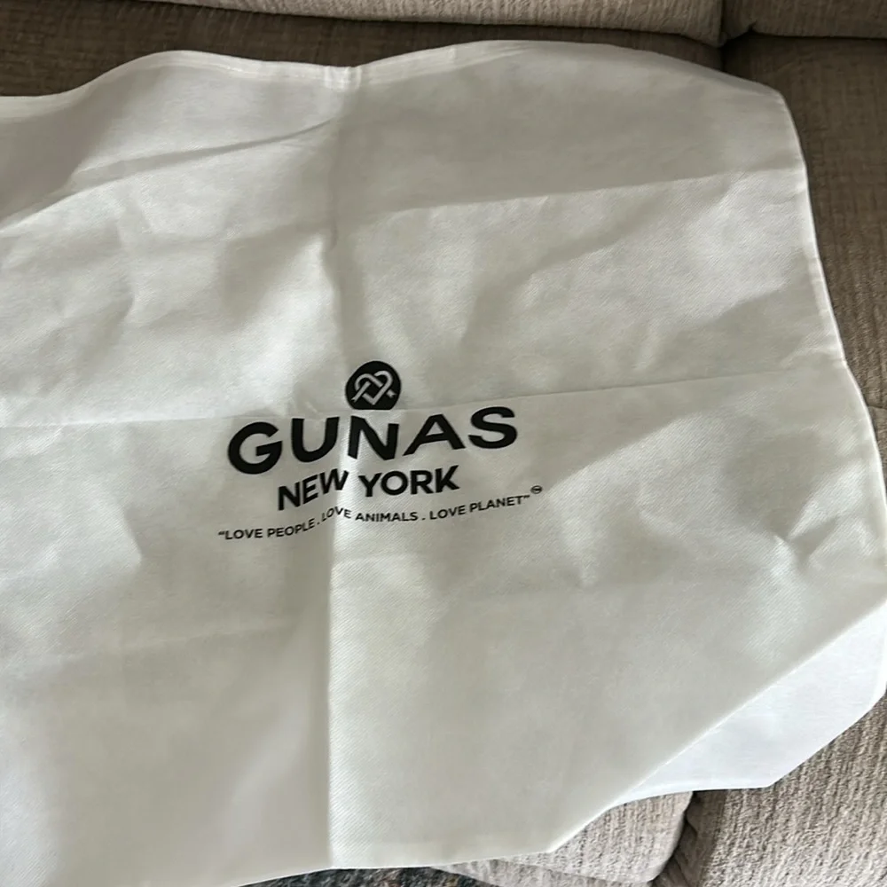 Gunas New York Ruth  canvas tote bag purple trimmed in leather APX 16 x 11 x 4 - Picture 3 of 13